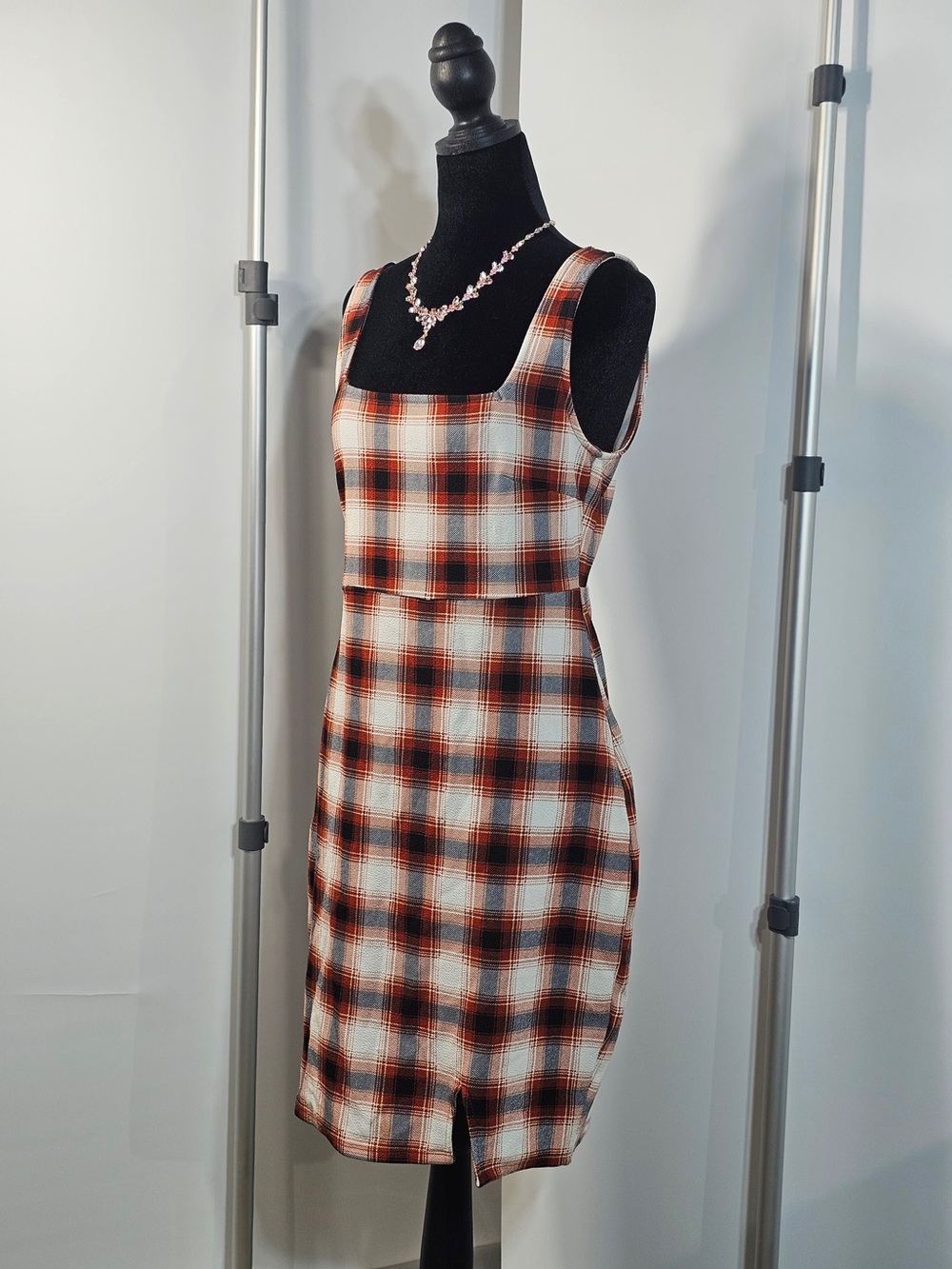 #170 Almost Famous Plaid Sleeveless Dress – Size XL